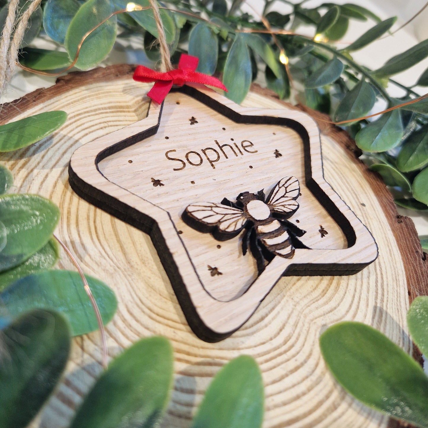Bee Star Bauble - Personalised