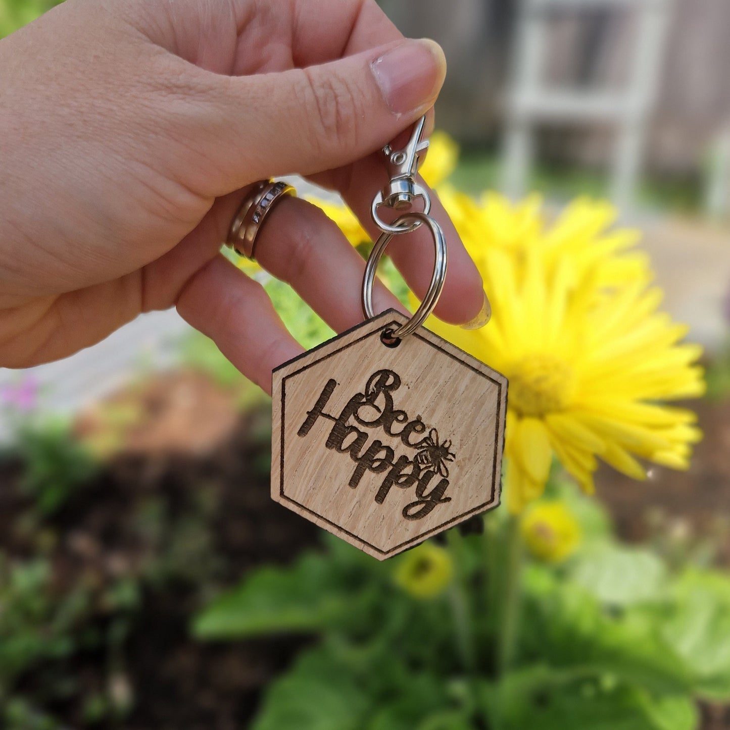 Bee Happy Keyring