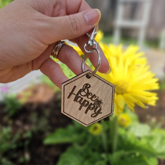 Bee Happy Keyring