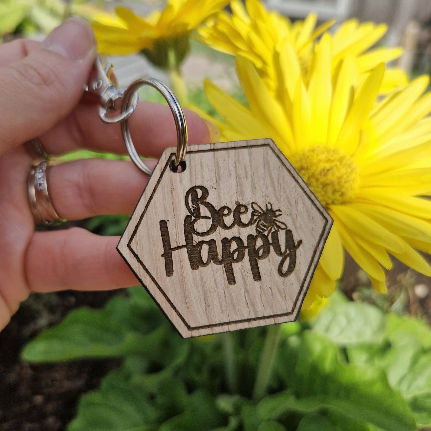 Bee Happy Keyring