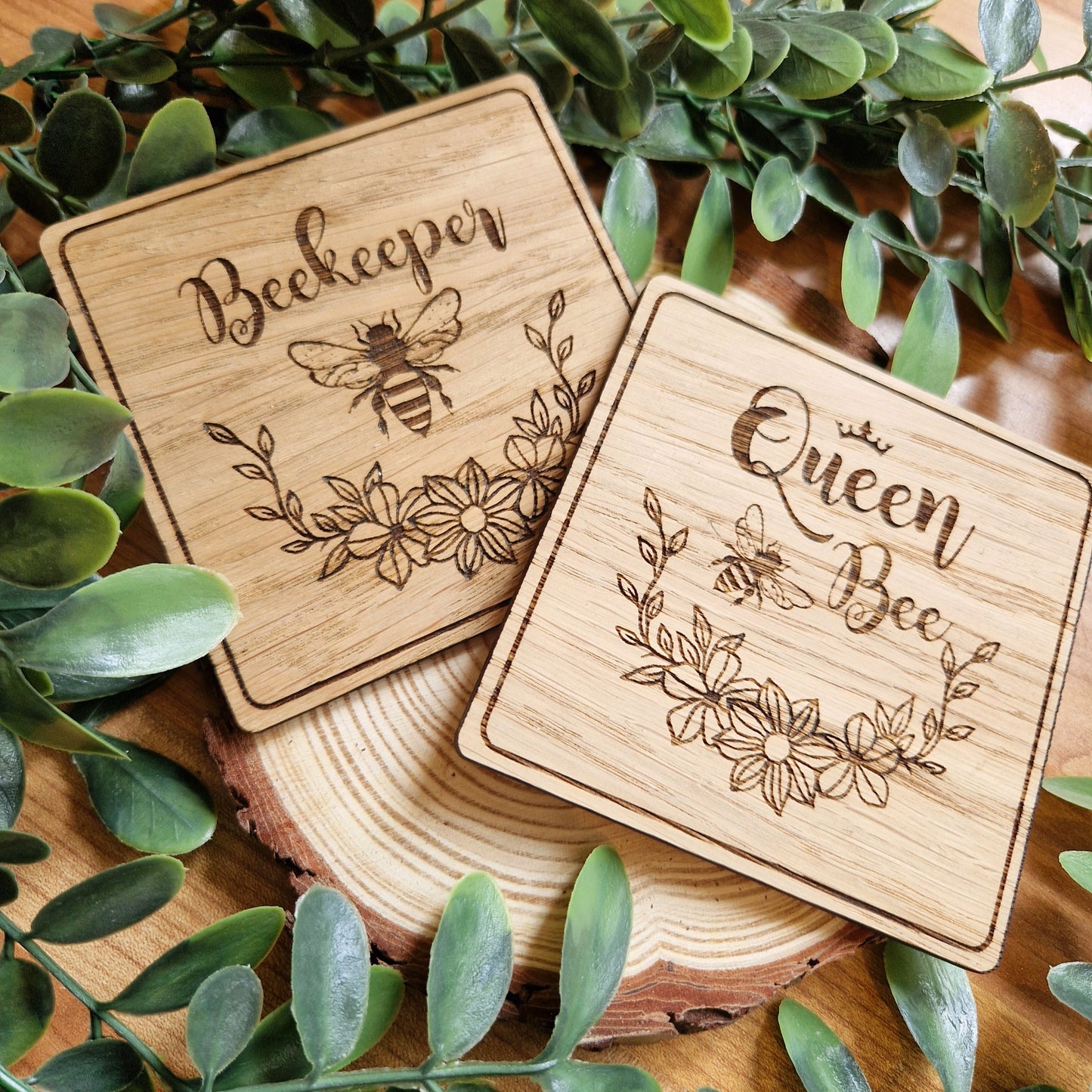 Beekeeper & Queen Bee Coaster Set