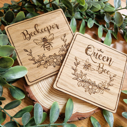 Beekeeper & Queen Bee Coaster Set