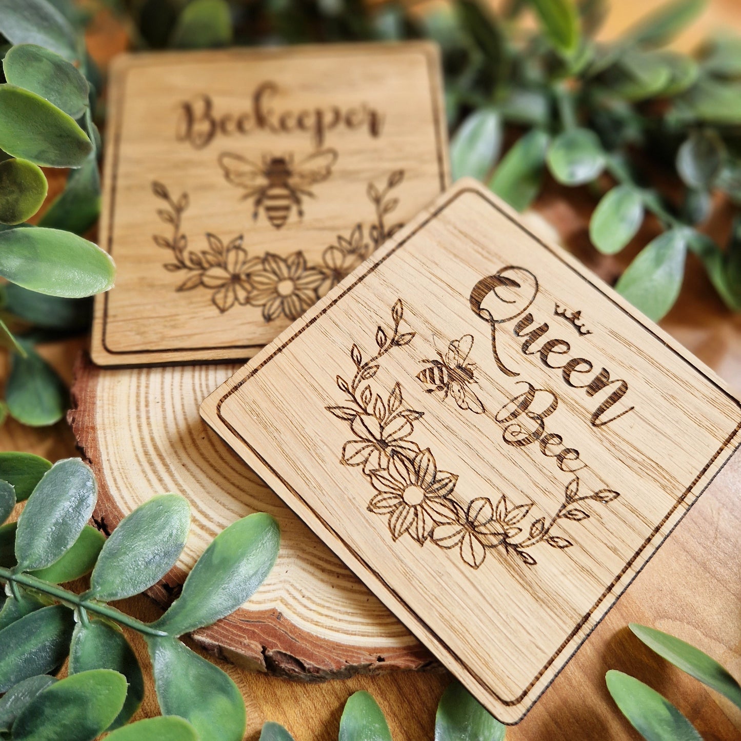 Beekeeper & Queen Bee Coaster Set