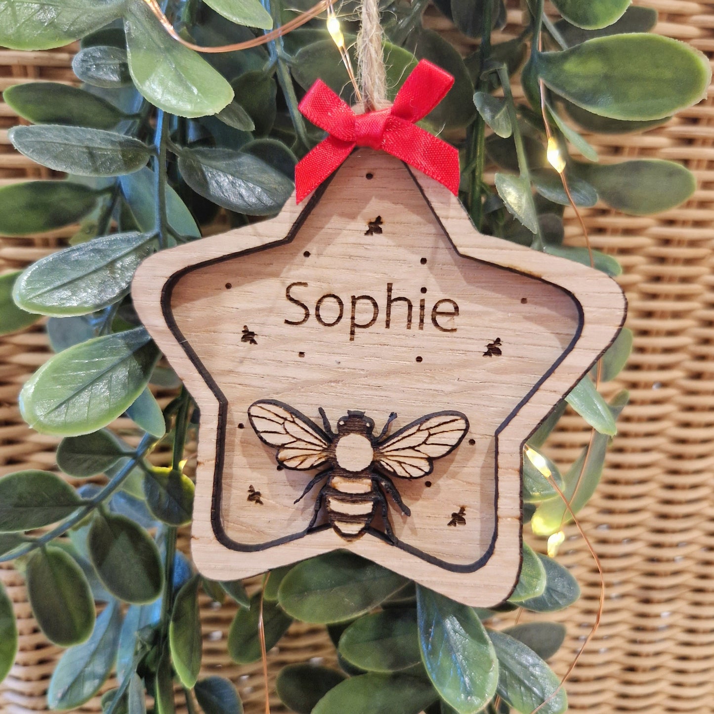 Bee Star Bauble - Personalised