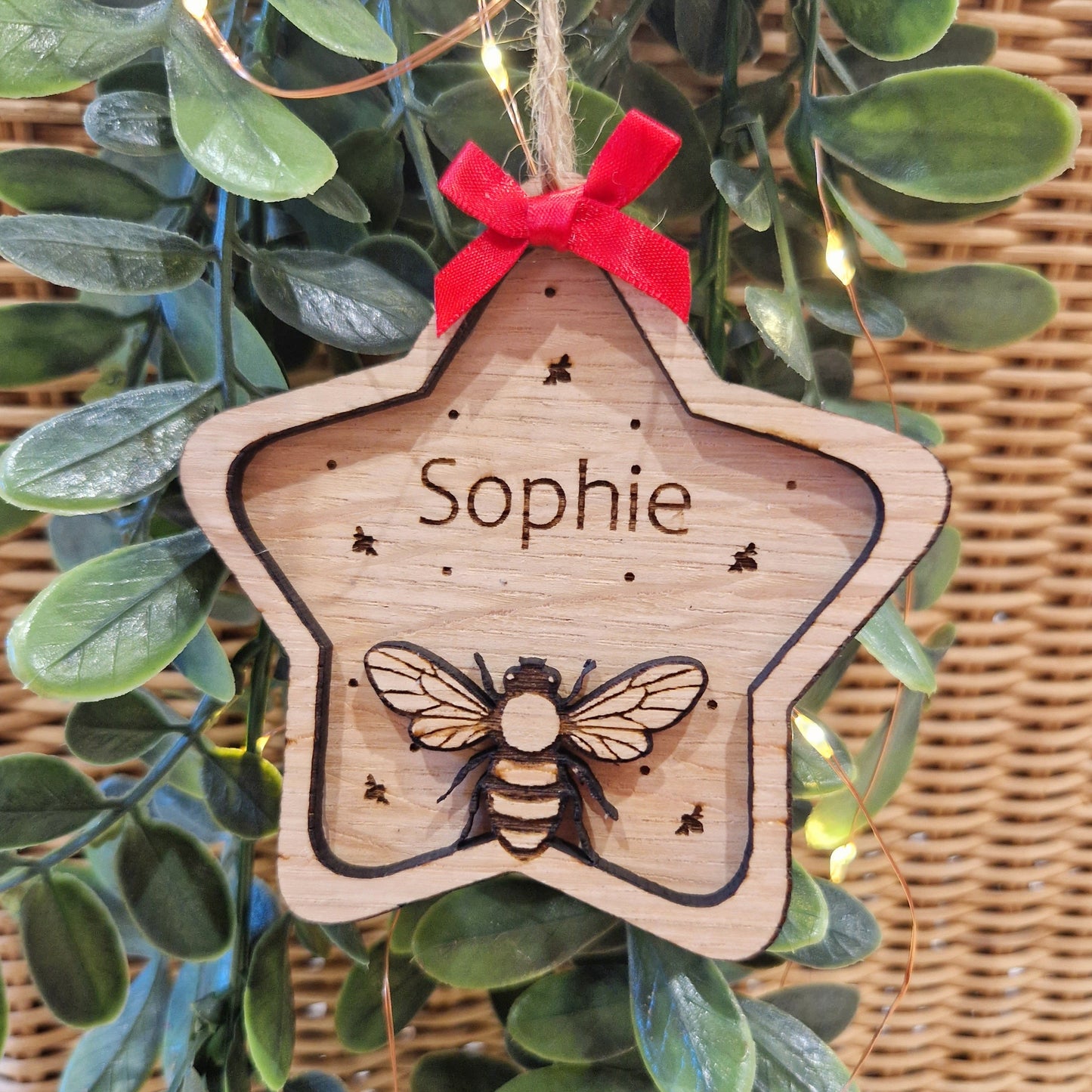 Bee Star Bauble - Personalised
