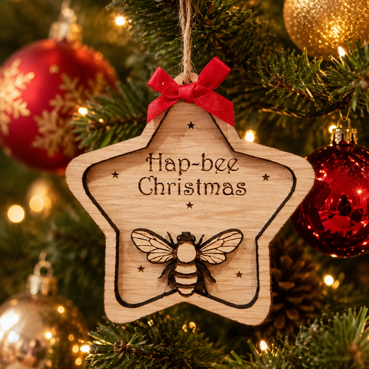 Bee Star Bauble - Personalised